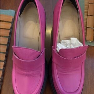 Barneys New York Vibrant Pink Loafers
